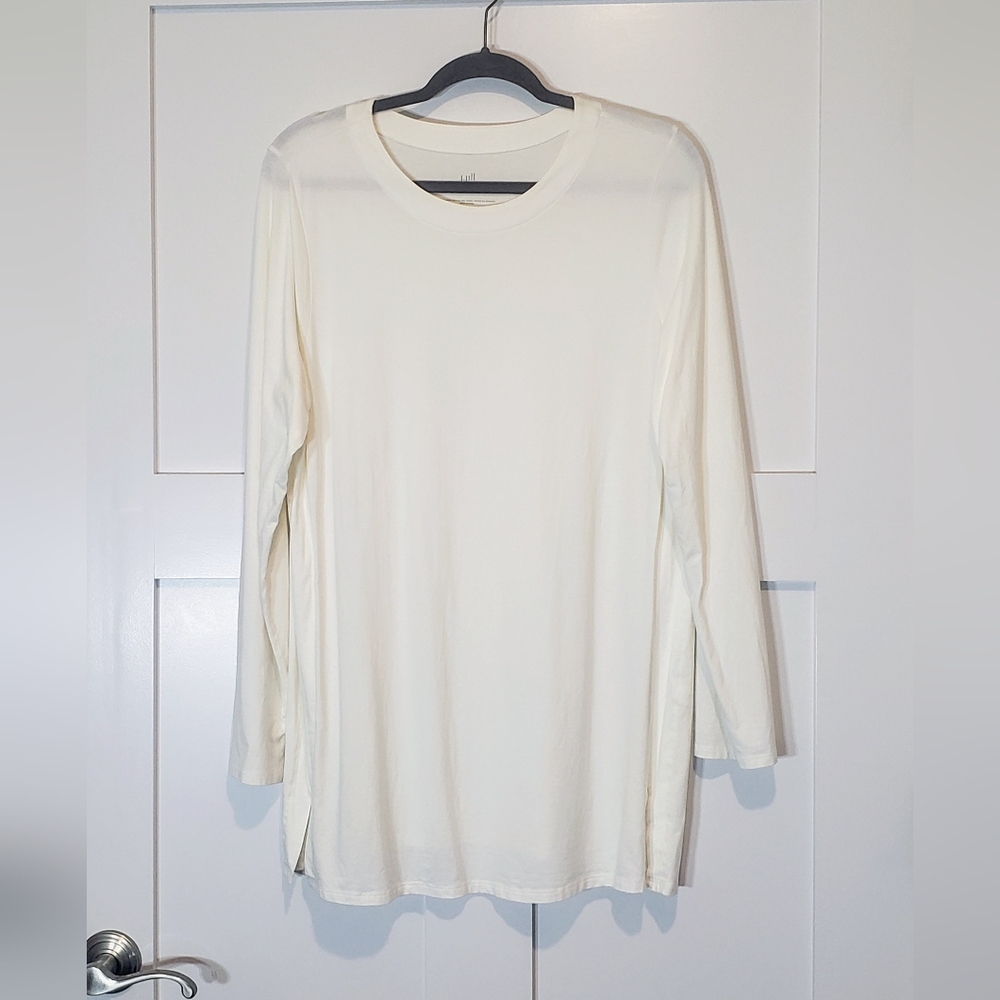 J. Jill Luxe Supima Forward-Seam Tunic Supima Cotton Modal Stretch White Large